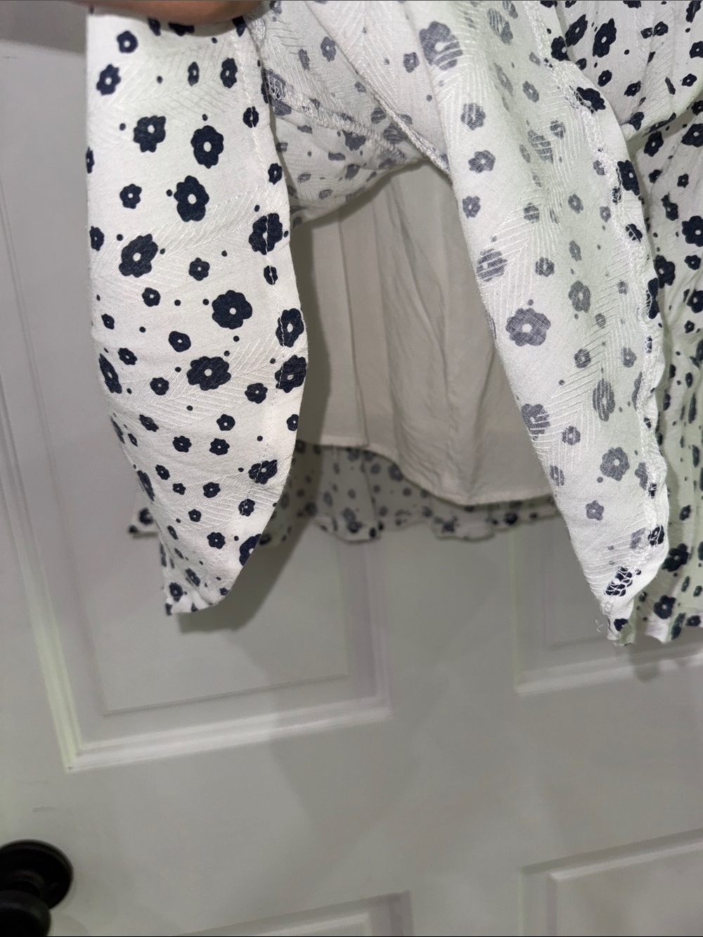 Princess Polly White & Navy Floral Short Sleeve Fit-and-Flare Dress Open Back - Picture 9 of 16